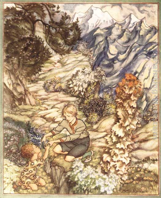 King of the Golden River Gave the Child a Bottle painting - Arthur Rackham King of the Golden River Gave the Child a Bottle art painting